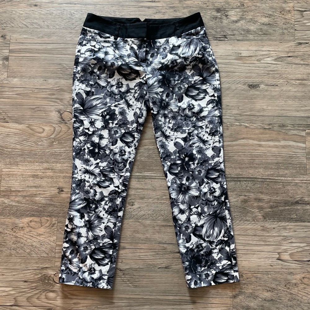 Floral Express Black and White Pants